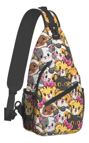 Fylybois Lindo Gato Sling Bag Senderismo Mochila Bandolera