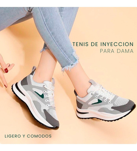 Tenis Mujer Plataforma Moda Urbana Casuales Cómodos Denali Skyrun Tallas 2-6 Mx Dama Deportivo