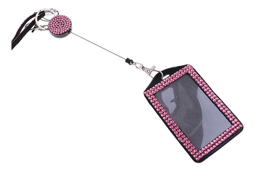 2x Rhinestone Sparkling Id Holder Correa Para El