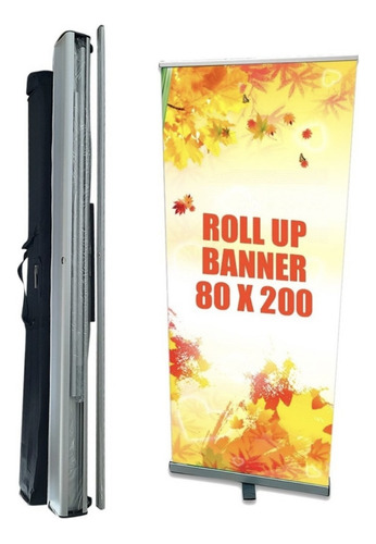Suporte Porta Banner Roll-up Rollup 80x200 + Case De Brinde