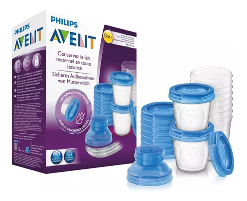 Vasos Contenedores De Leche 180ml Avent Philips 10 Unidades