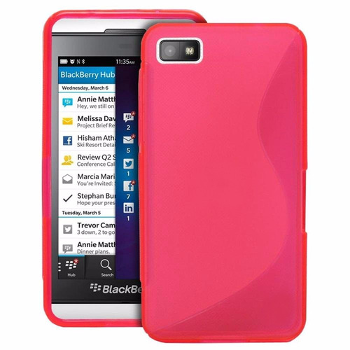 Capa Case Silicone Rosa Tpu Blackberry Z10 Pelicula Plastico