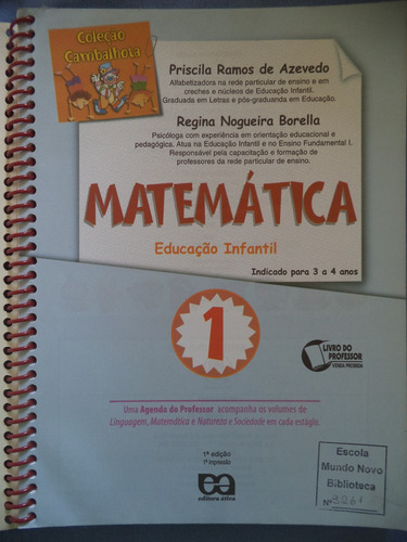 Imagem 2 de 6 de Matemática 1 Coleção Cambalhota Para 3 A 4 Anos Pré Escola