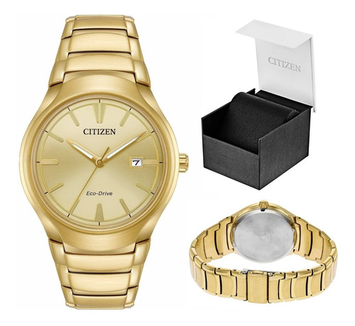 Imagen 2 de 8 de Reloj Citizen 60919 Aw1552-54p Ecodrive Hombre Dorado Full