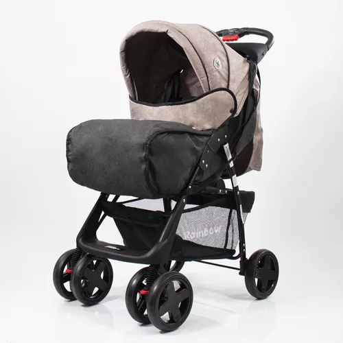 Cochecito Para Bebé Carrito Rainbow Dinamic Color Beige Color del chasis  Negro