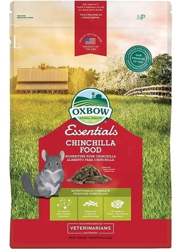 Alimento Oxbow Essentials Chinchilla 1,36kg. Np
