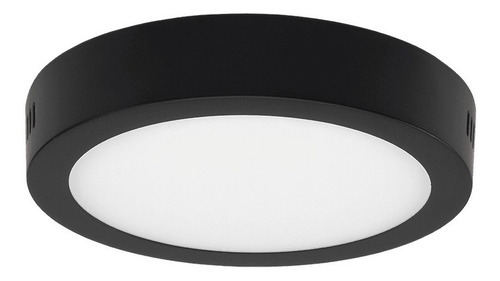 Panel Led Circular 18 W Luz Cálida Sobrepuesto Negro Color Negro Mate Circular