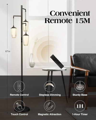 Lámpara De Pie Moderna Regulable, Lámpara De Pie De 3 Luces