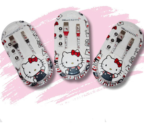 Cable Transferencia De Datos Antienrrollamiento Hello Kitty