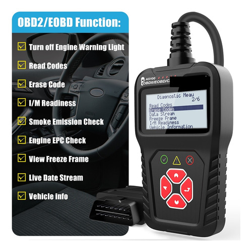 Lector De Códigos De Motor As100 Obd2 Escáner Obd 2