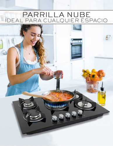 Parrilla A Gas Premiun Nube Plateada 5 Quemadores Color Negro