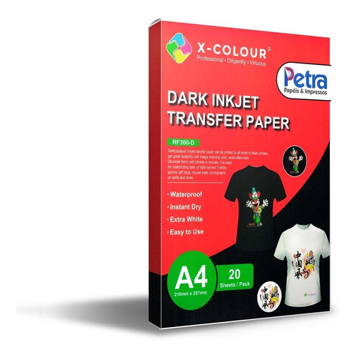 Papel Transfer Dark Bright P/ Tecido Escuro Pacote 20 Folhas