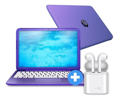 Notebook Hp 14  Intel 4gb Ram/32 Ssd + Auri Color  Purpura (Reacondicionado)