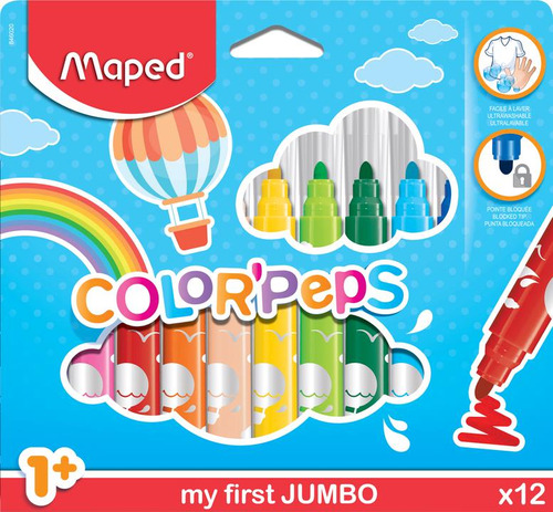 Marcadores Maped Xxl Colorpeps Jumbo X12 Colores Maxi