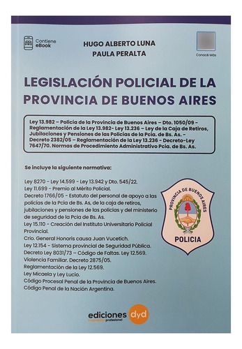 Legislación Policial De La Provincia De Buenos Aires - Luna,