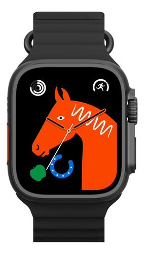 Smartwatch Reloj Inteligente X8 Ultra Naranja Amoled Llamada Color de la malla Negro