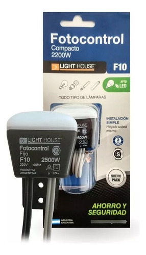 Fotocelula Fotocontrol Light House 2200w F10 P/ Led 4 Cables