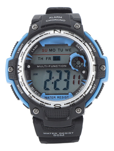 Relógio Digital Multifuncional Azul 68mah Luminous Wr50m
