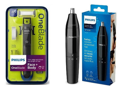 Afeitadora Philips Oneblade Qp2620 + Recortador Pelos Nt1620