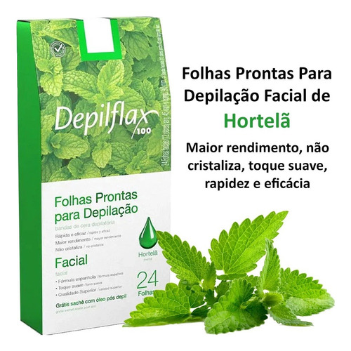 Papel Para Depilação Folhas Depilatórias Hortelã Depilflax