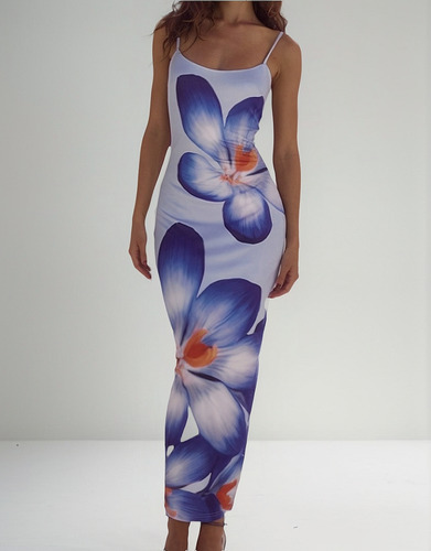 Vestido De Playa Estampado A125a