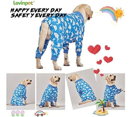 Lovinpet Pijamas Grandes Para Perros, Protección Uv, Pijamas