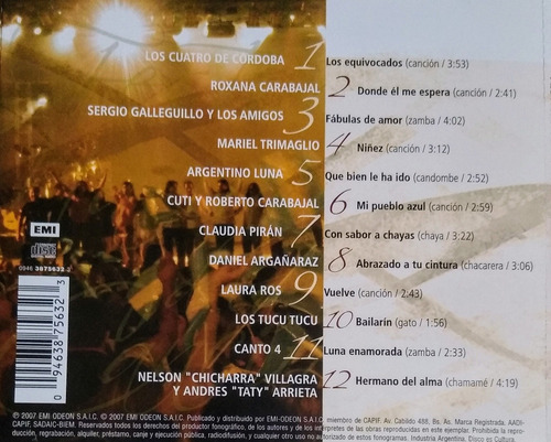 Cosquín Cd Los Tucu Galleguillo Luna Los 4 Córdoba Y Más