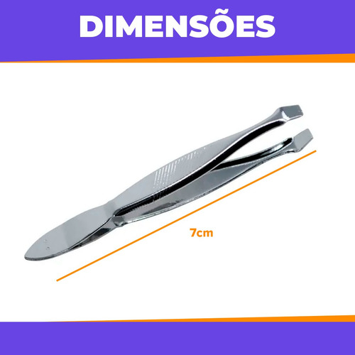 Kit De 3 Pinças Profissional Design De Sobrancelhas Liso