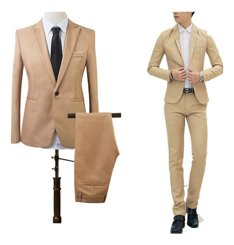 Traje Smoking Hombre Super Slimfit Juego De Dos Piezas