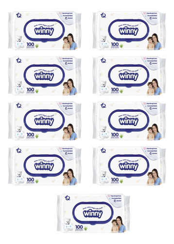 Pañitos Winny X900 (9 Paquetes X10 - Unidad a $1099