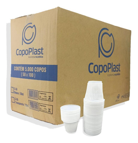 Kit Ml Copo 50 Ml Transparente Ps Descartável 10 Pct C/100