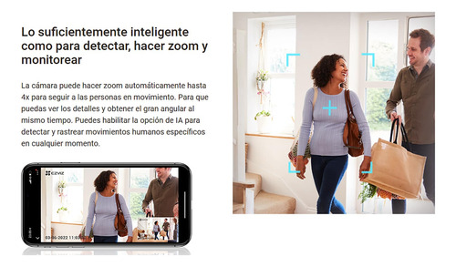 Cámara Seguridad Wifi Ezviz H6c Pro 5mp Gira 360 + Sd 128gb