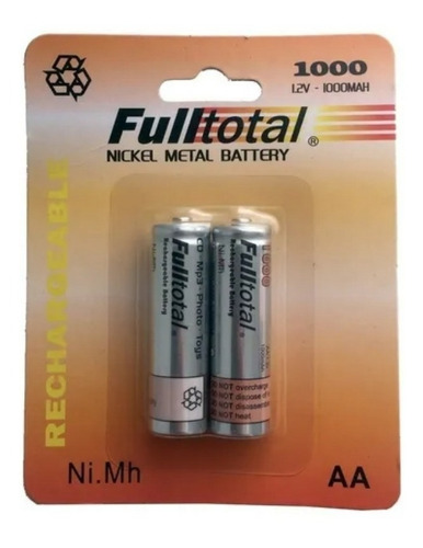 Imagen 3 de 4 de Pilas X2 Recargables Aa Full Total Nimh Faroles Solares