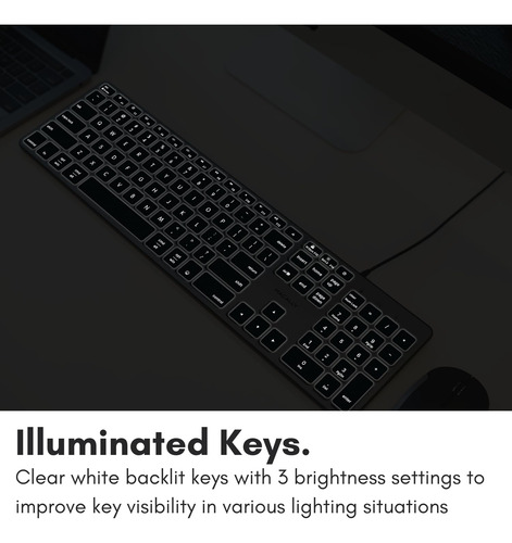 Teclado Macally Con Cable Y Concentrador Usb Para Mac