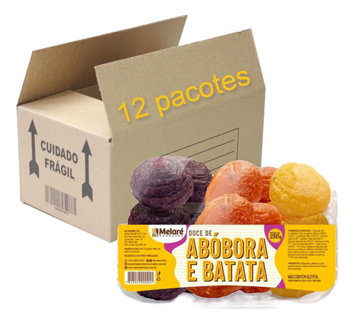 Doce de doce de abóbora e batata melaré 230g (12 pacotes) Abóbora e Batata em plástico pacote x 12