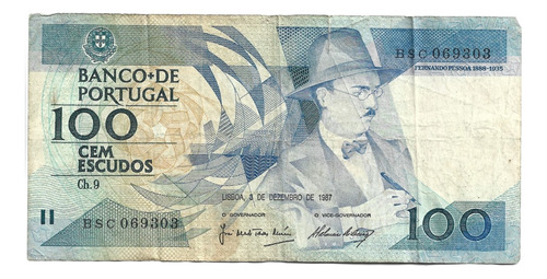 Liquido Billete De Portugal.  100 Escudos 1987