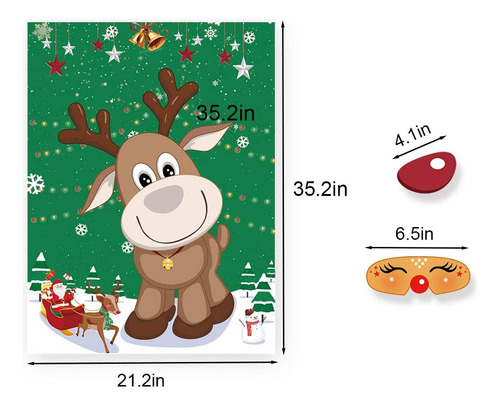 Ccinee Pin The Nose On The Reindeer Holiday Juego Reutilizab