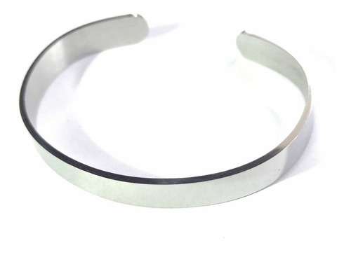Pulsera Media Esclava Acero Quirurgico 60mm Grabado Láser Color Plateado Diámetro 1 Largo 7