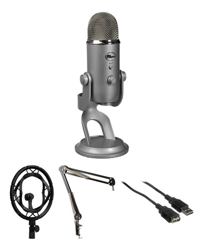 Blue Yeti Usb Condenser Microphone Broadcast Kit With Shockm