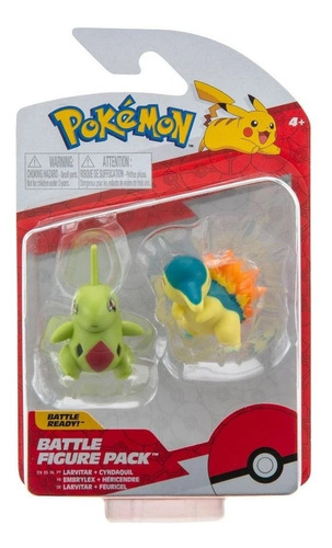 Set 2 Figuras Pokémon Cyndaquil Vs Larvitar Original