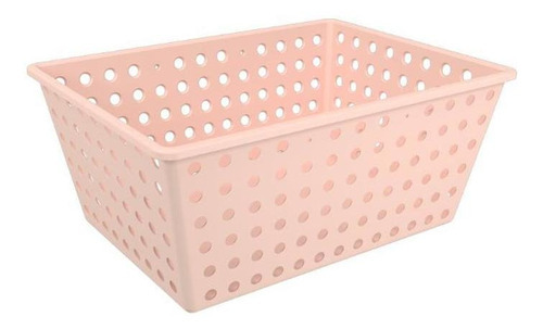 Cesta Caixa Organizadora Plástico One Maxi 39cm Rosa Coza