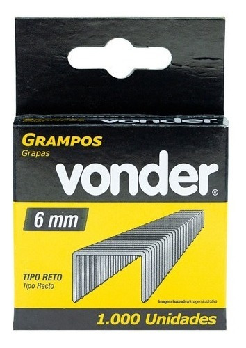 Grampo 6mm Para Grampeador Manual Estofado 1000 Pcs Vonder