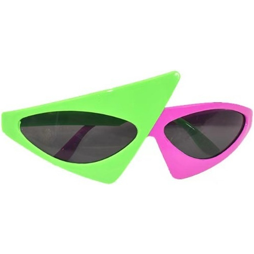 Lentes De Sol Asimétricas Rosa Y Verde Para Fiesta Hip Hop