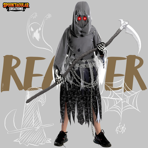 Disfraz Infantil Unisex De Grim Reaper De Spooktacular Creations, Hal