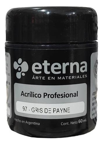 Acrílico Eterna Profesional 60ml Grupo 1 Gris De Payne