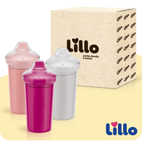 Kit 3 Copos Infantil Antivazamento Colors Max 320ml Rs Lillo