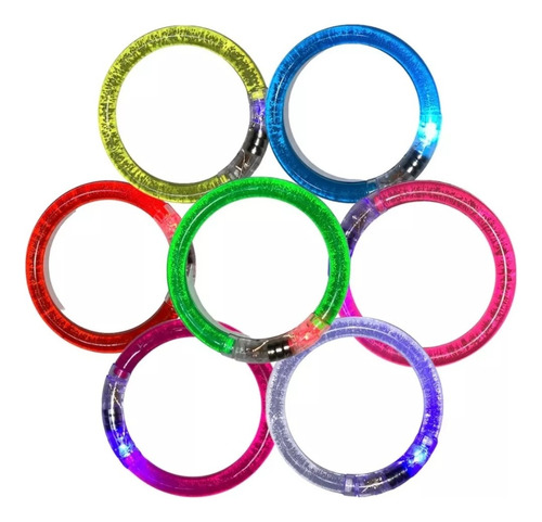 120 Pulseras Luz Led Luminosa Colores Fiesta Evento Batucada