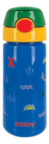 Nuby Vaso Thirsty Kids Flip-it Active - Azul, Silicona,