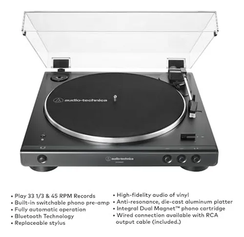 Tocadiscos Bluetooth Audio-technica At-lp60xbt (negro) + Mon