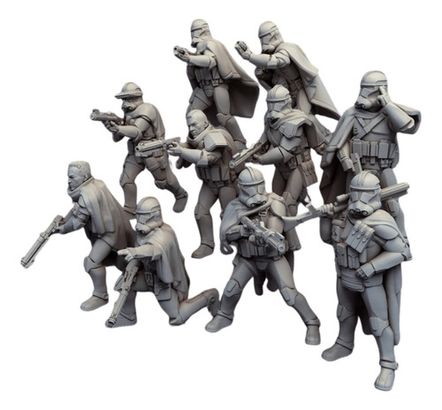 Set De 10 Mini Figuras Clone Troopers Star Wars Legion